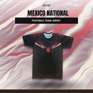 Mexico National Football Team Jersey Black/Red Design Lightweight Polyester Made